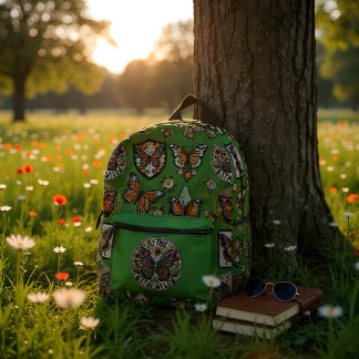 Badge collector- Butterfly Printed Backpack