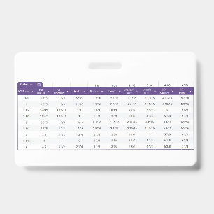 Badge Credit Card Sized Knock Out Layout Table ID Badge