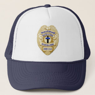 Badge Cross - Thin Blue Line Trucker Hat