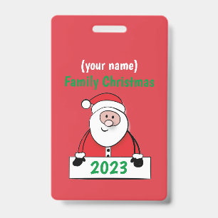 Badge - Custom Family Christmas (add name) ID Badge