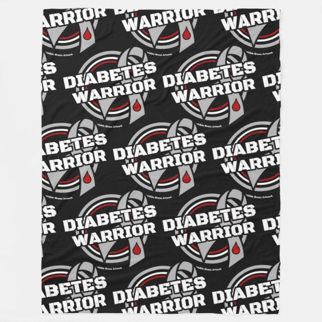 Badge...Diabetes Fleece Blanket (Front)