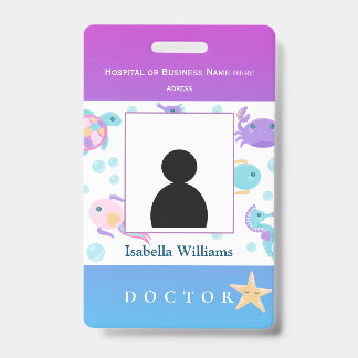 Badge for dentist, hospital member employee, kids ID badge