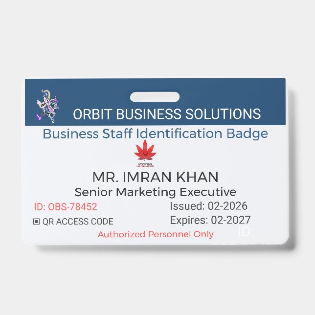 Badge Identification, Badge Personnalisé | Pro ID  (Front)