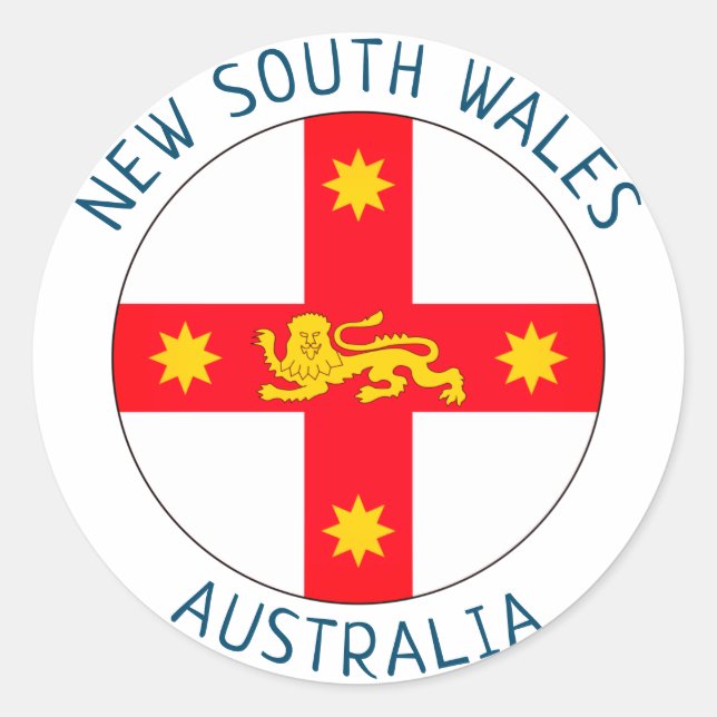 Badge of New South Wales, Australia Classic Round Sticker (Front)