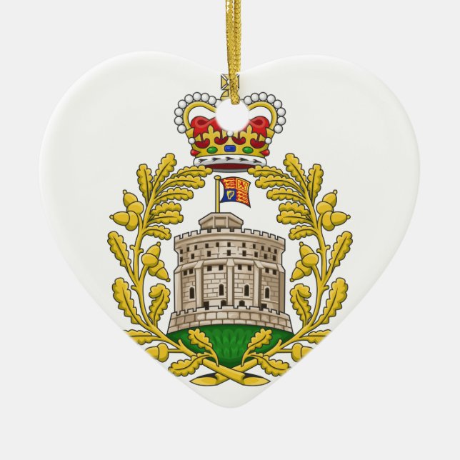 Badge of the House of Windsor Ceramic Tree Decoration (Front)