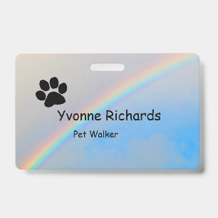 Badge - Rainbow and Paw Print ID Badge