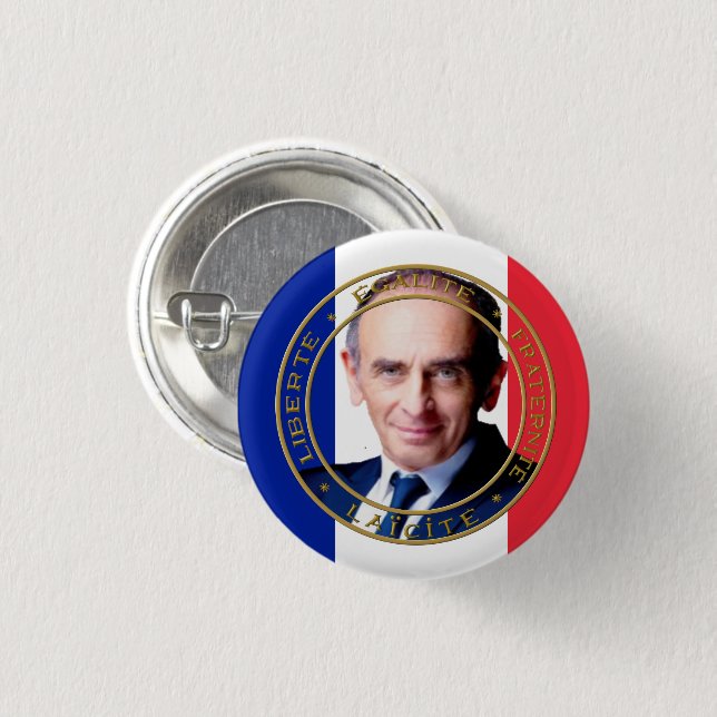 Badge Rond 2,50 Cm Zemmour président (Front & Back)