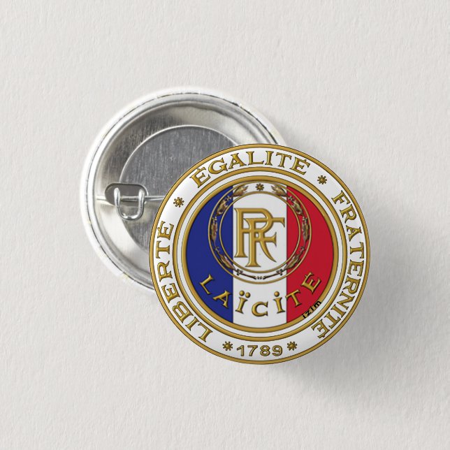 Badge rond, Républicain laïc (Front & Back)