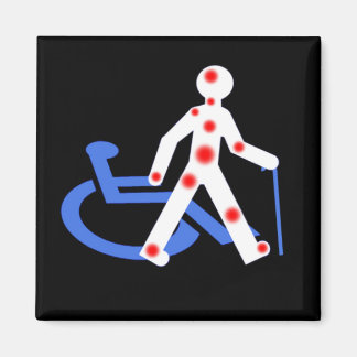 Badge Round 5 Cm Keyring Invisible disability / V Magnet