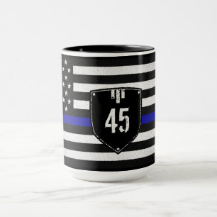 Badge # Thin Blue Line Flag Mug