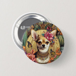 Badge Vintage Chihuahua Art Nouveau Style