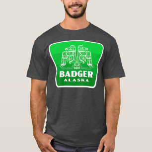 Badger Alaska Retro Bird Badge Green T-Shirt