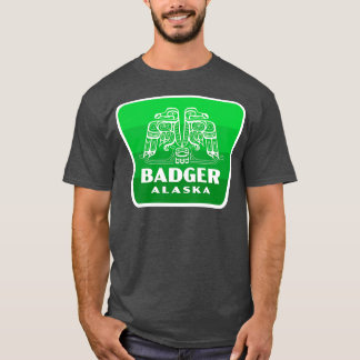 Badger Alaska Retro Bird Badge Green T-Shirt