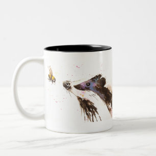 Badger and a Bumble bee Two-Tone Coffee Mug