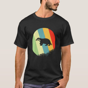 Badger Animal Round With Retro Colours T-Shirt