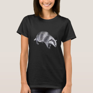 Badger animal t-shirt motif, hand-drawn badger man