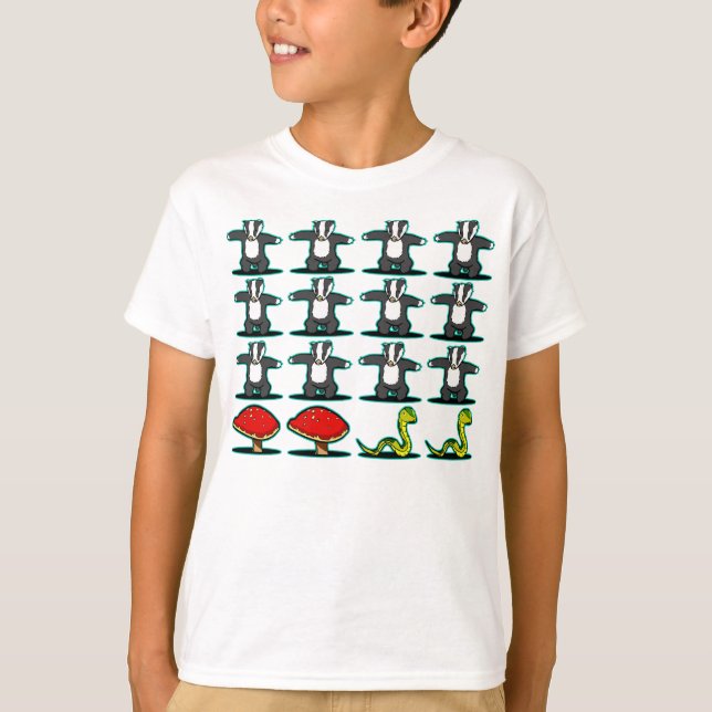 Badger, badger, badger, mushroom, oh snake! T-Shirt (Front)