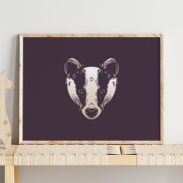 Badger | Badger Forest Animal Wall Print 