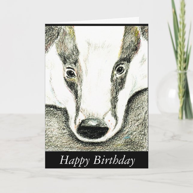 Badger birthday card (a211) (Front)