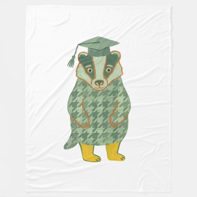 Badger Blanket with Graduation Cap Design (Front)