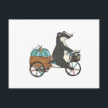 Badger Blue Pumpkin Holiday Postcard<br><div class="desc">custom</div>