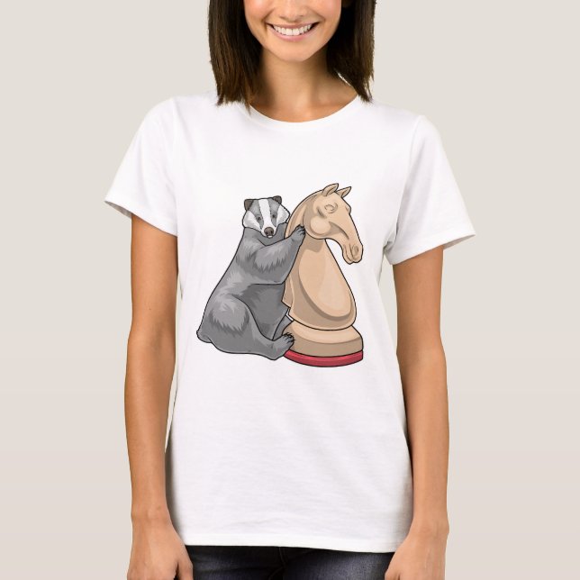 Badger Chess piece Knight Chess T-Shirt (Front)