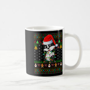 Badger Christmas Lights Funny Santa Ugly Sweaters  Coffee Mug