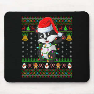 Badger Christmas Lights Funny Santa Ugly Sweaters  Mouse Pad