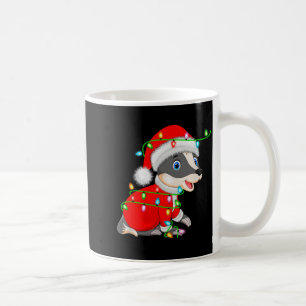 Badger Christmas Lights Santa Costume Cute Animal Coffee Mug