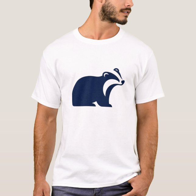 Badger Cute Minimalist Silhouette Nature Wildlife T-Shirt (Front)