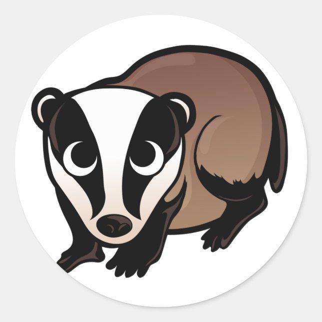 Badger Design Classic Round Sticker (Front)