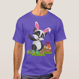 Badger Easter Egg Hunting Bunny Badger Easter Sund T-Shirt