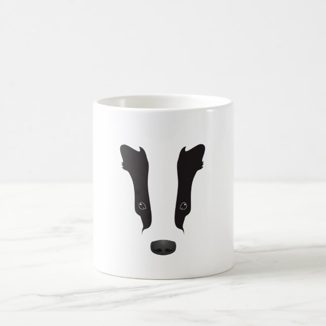 Badger Face Silhouette Coffee Mug (Center)