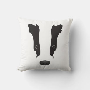 Badger Face Silhouette Cushion