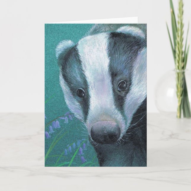 Badger fine art painting everyday card (Front)