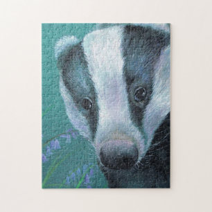 Badger fine art painting jigsaw puzzle
