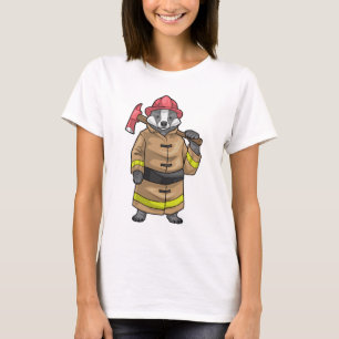 Badger Firefighter Axe Fire department T-Shirt
