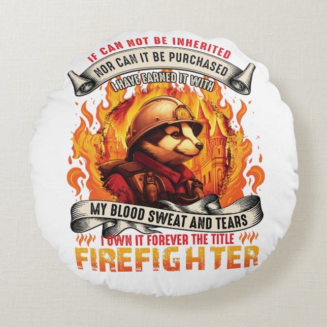 Badger Firefighter Round Cushion (Front)
