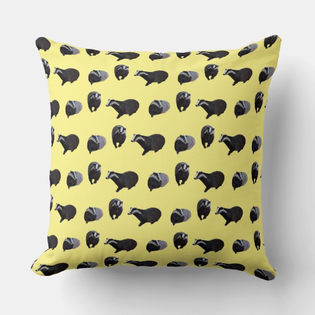 Badger Frenzy Pillow (Yellow) (Front)