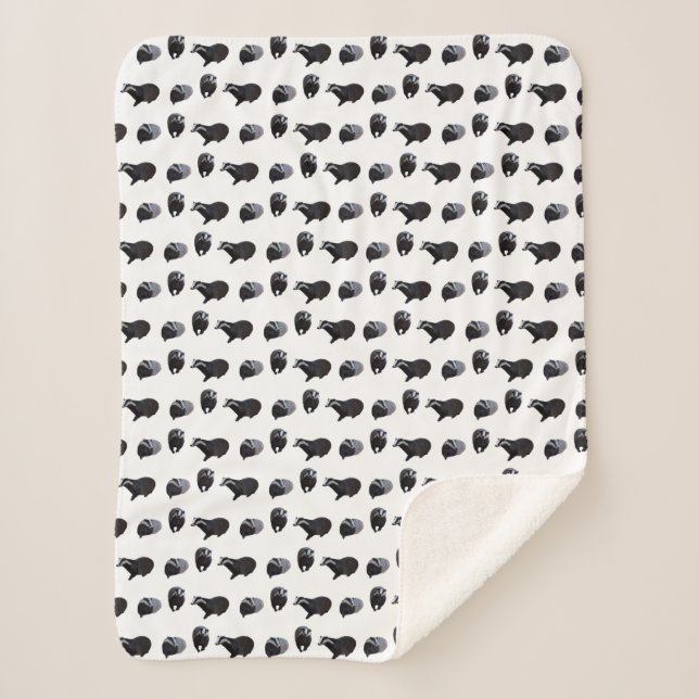 Badger Frenzy Sherpa Blanket (choose colour) (Front)
