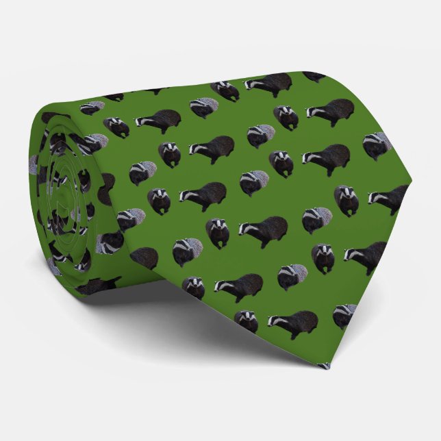 Badger Frenzy Tie Double Sided Print (Mid Green) (Rolled)