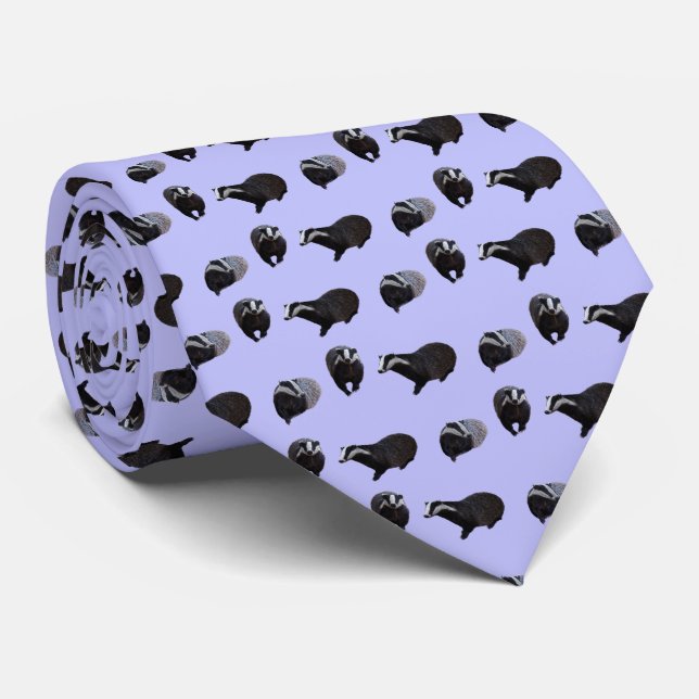 Badger Frenzy Tie (Lilac) (Rolled)