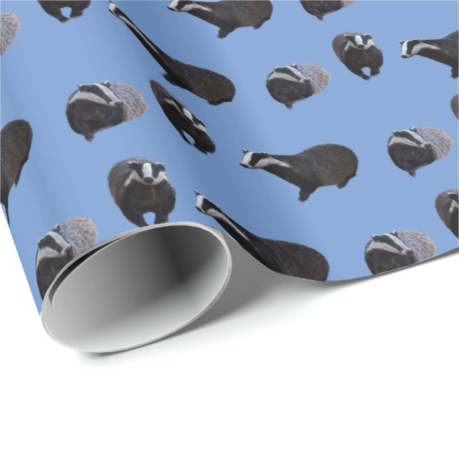 Badger Frenzy Wrapping Paper (Blue) (Roll Corner)