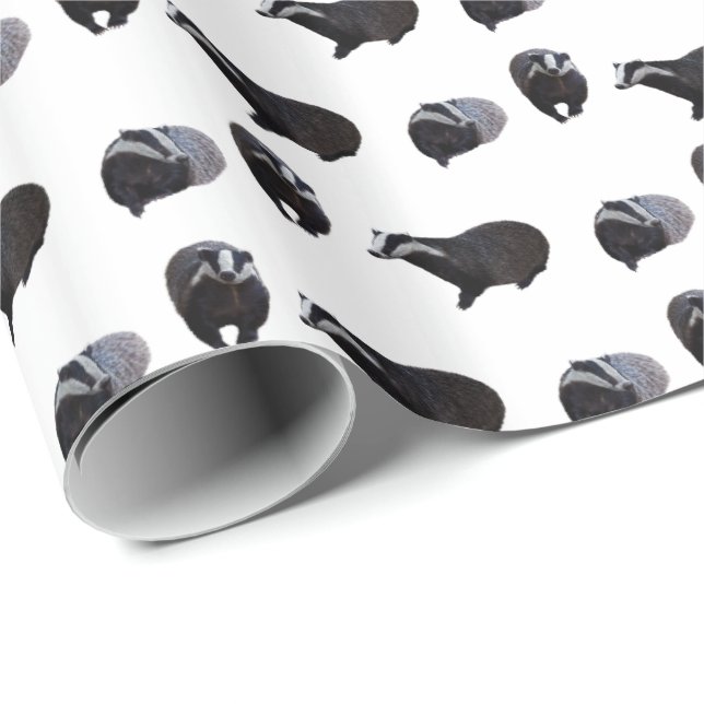 Badger Frenzy Wrapping Paper (Choose Colour) (Roll Corner)