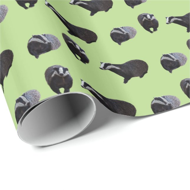 Badger Frenzy Wrapping Paper (Light Green) (Roll Corner)