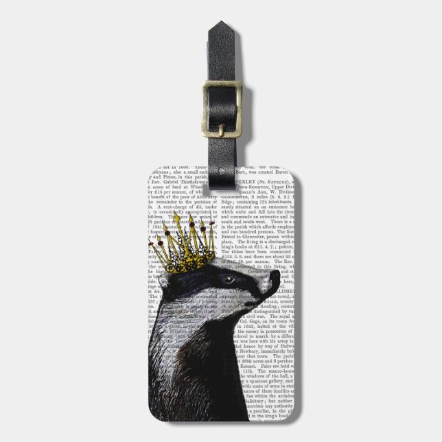 Badger King Luggage Tag (Front Vertical)