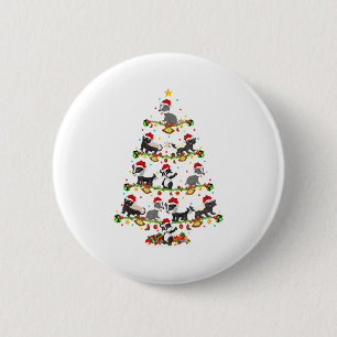 Badger Lights Xmas Santa Badger Christmas Tree 6 Cm Round Badge