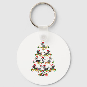 Badger Lights Xmas Santa Badger Christmas Tree Key Ring