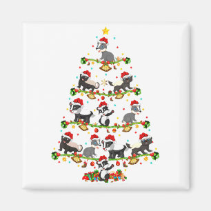 Badger Lights Xmas Santa Badger Christmas Tree  Magnet