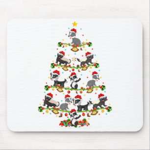 Badger Lights Xmas Santa Badger Christmas Tree  Mouse Pad